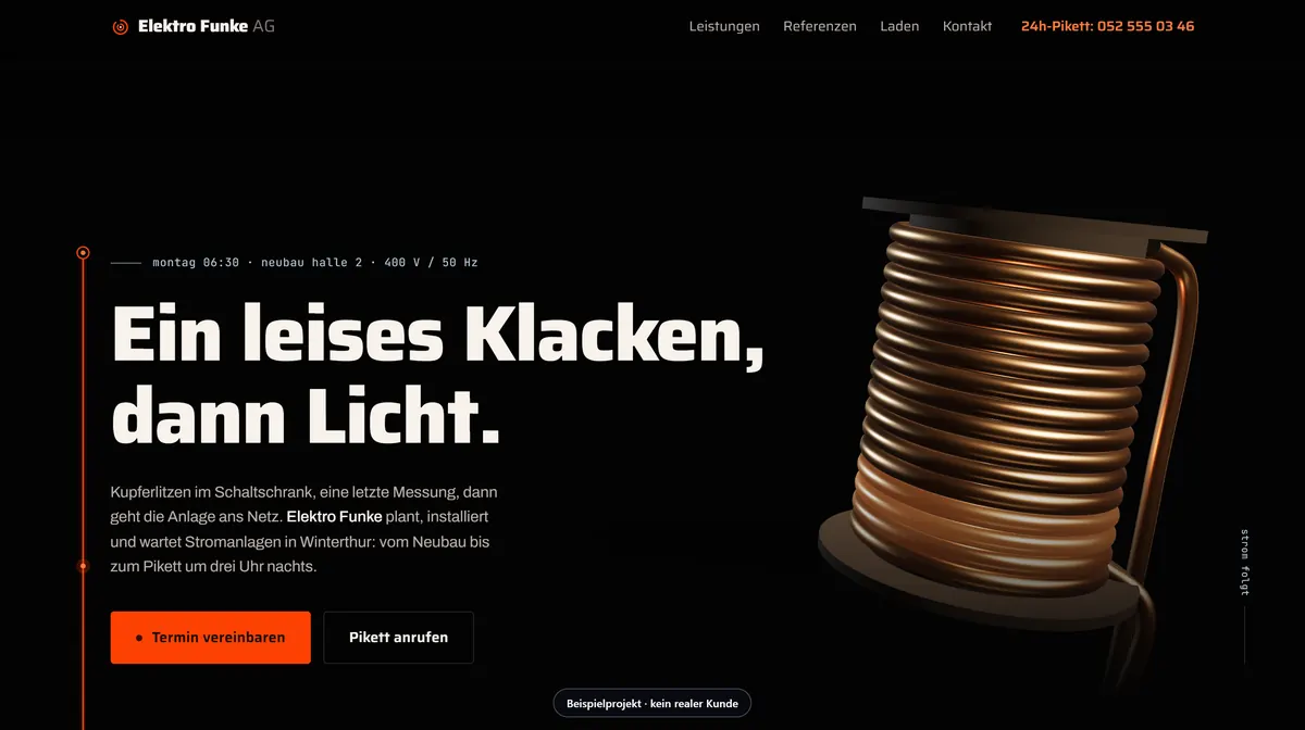 Beispielseite Funke, Elektroinstallateur